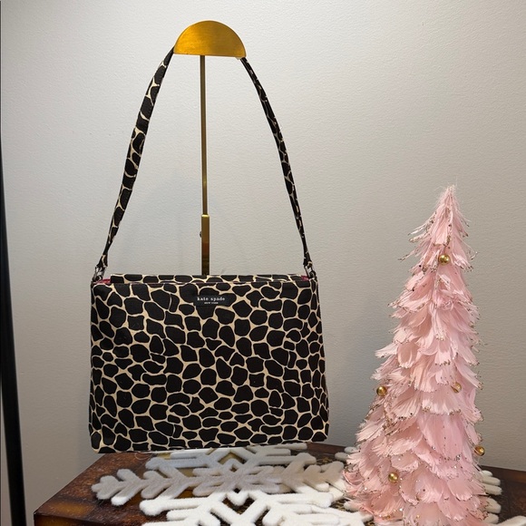 kate spade Handbags - kate spade Black and Cream Giraffe Print Shoulder Bag
